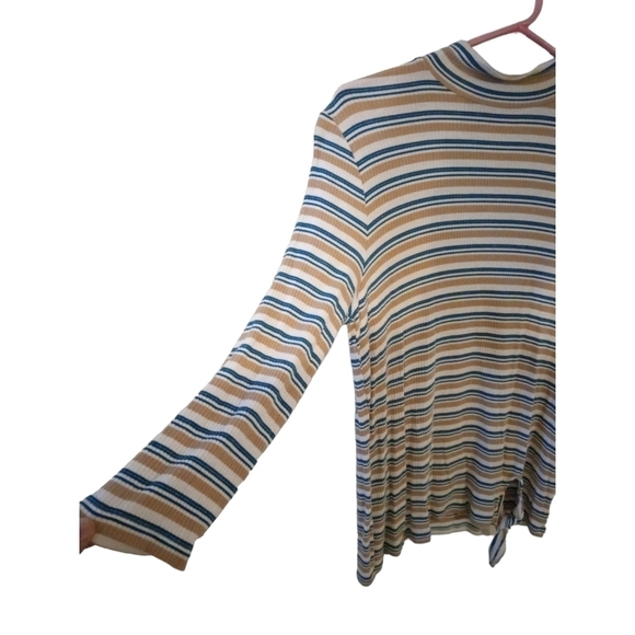 2/$25 St.John's Bay Mock Neck LS Tees Striped Tie Side Soft Layering 90's Y2K M - Picture 3 of 11